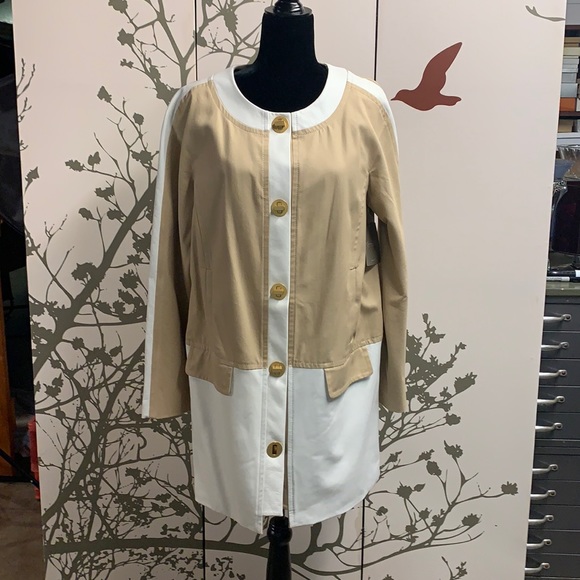 Anthropologie Leifsdottir Tan and White Coat NWT